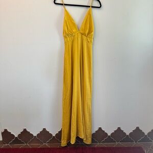 Sunny Yellow Spaghetti Strap Maxi Dress‎